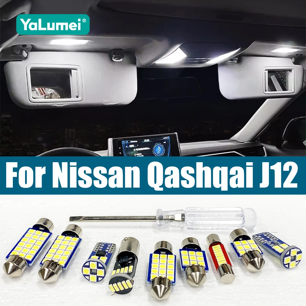 

For Nissan Qashqai J12 2021 2022 2023 2024 2025 E-Power 3 MK3 Car LED Bulb Interior Reading Lamp Vanity Mirror Light Accessories