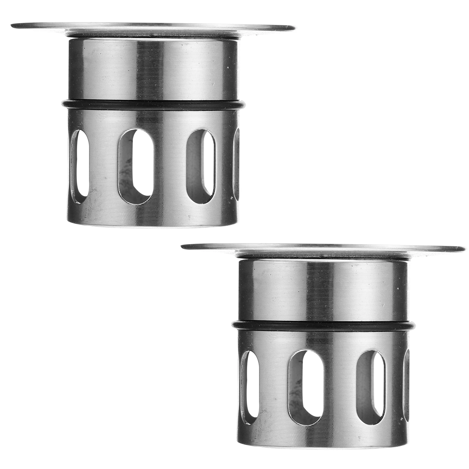 2 pcs Stainless Steel Kitchen Sink Filter Basket Strainer Drain Stopper Adjustable Width Depth Modern Round Design Durable