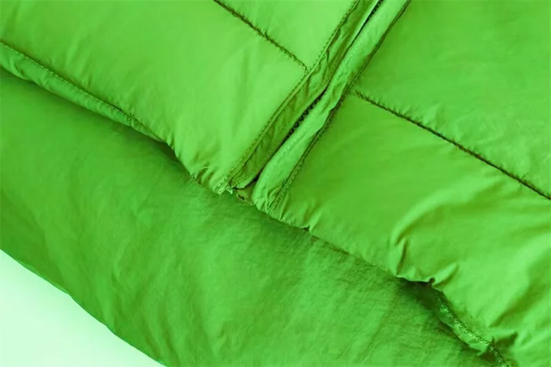 Women's Coat 2025 Winter New Style Green Long Sleeve Loose Hooded Simple Warm Cotton Jacket Casual Fashion Versatile