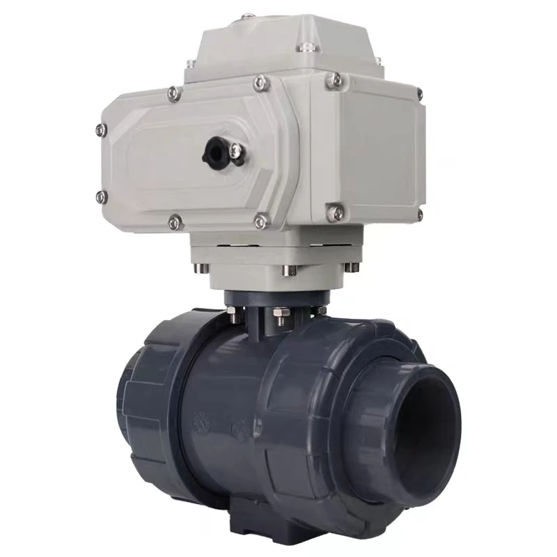 2-Way Plastic UPVC PVC Ball Valve with Electric Actuated Valve 2in DN50 Control Structure for Water Pipeline Building Automation