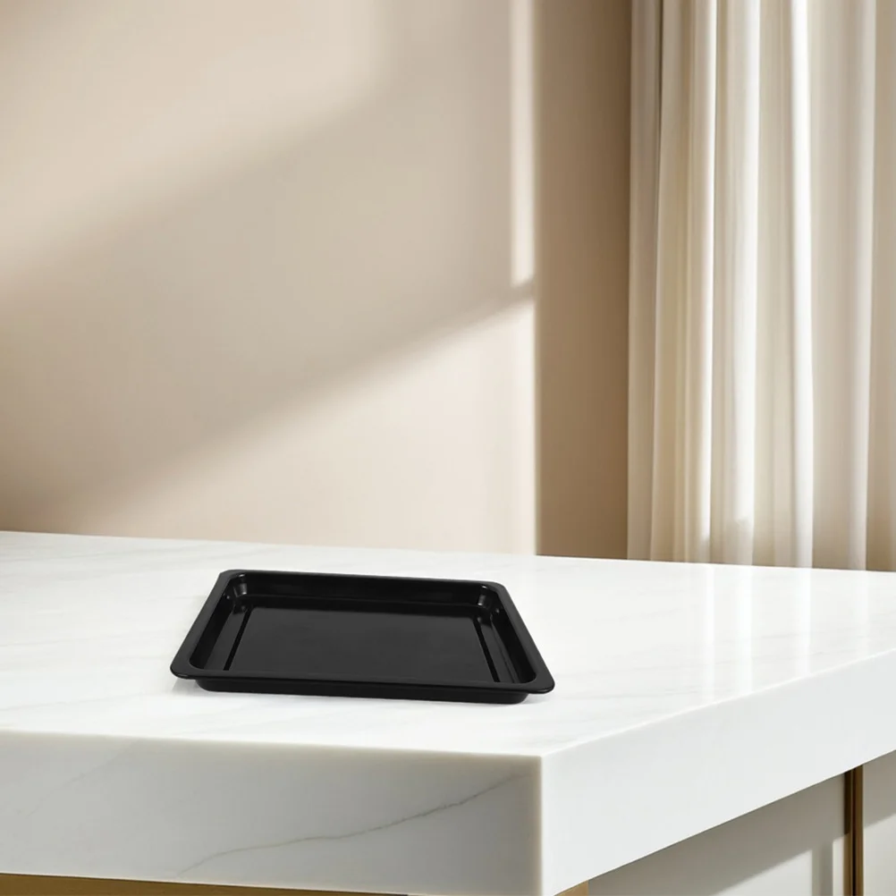 

2pcs Commercial Enamel Baking Trays Black Heavy Duty Heat Resistant For Bakeries Restaurants Home Oven Safe Non Stick Baking