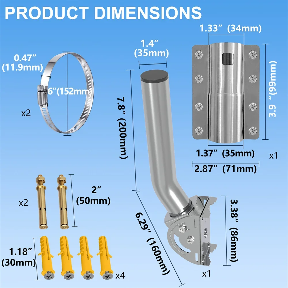 Antennenhalterung, Outdoor-Zugangspunkt AP CPE, WiFi-Extender, Wetterstation, für Starlink V2J-förmige Stange und Wandmontage
