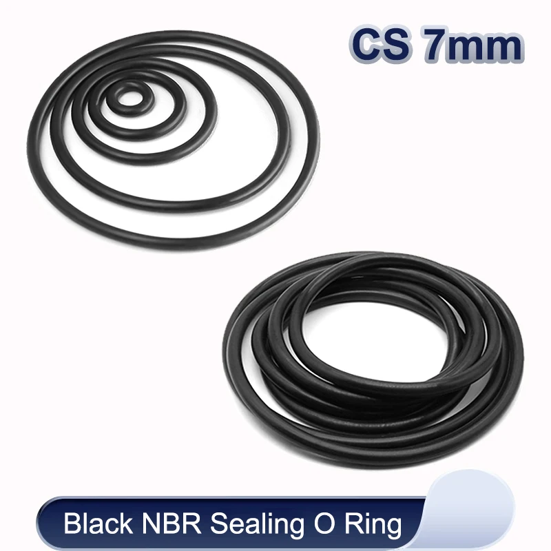 

5pcs Black NBR O Ring Gasket CS 7mm OD 74/80/85/90~304mm Automobile Nitrile Rubber Round Corrosion Oil Resistant Sealing Washer