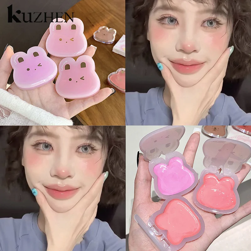 Cappuvini Water Gloss Cheek Cream Monochrome Blush Paste Mud Purple Orange Tint Brighten Lips Cheek Contour Rouge Makeup Blush