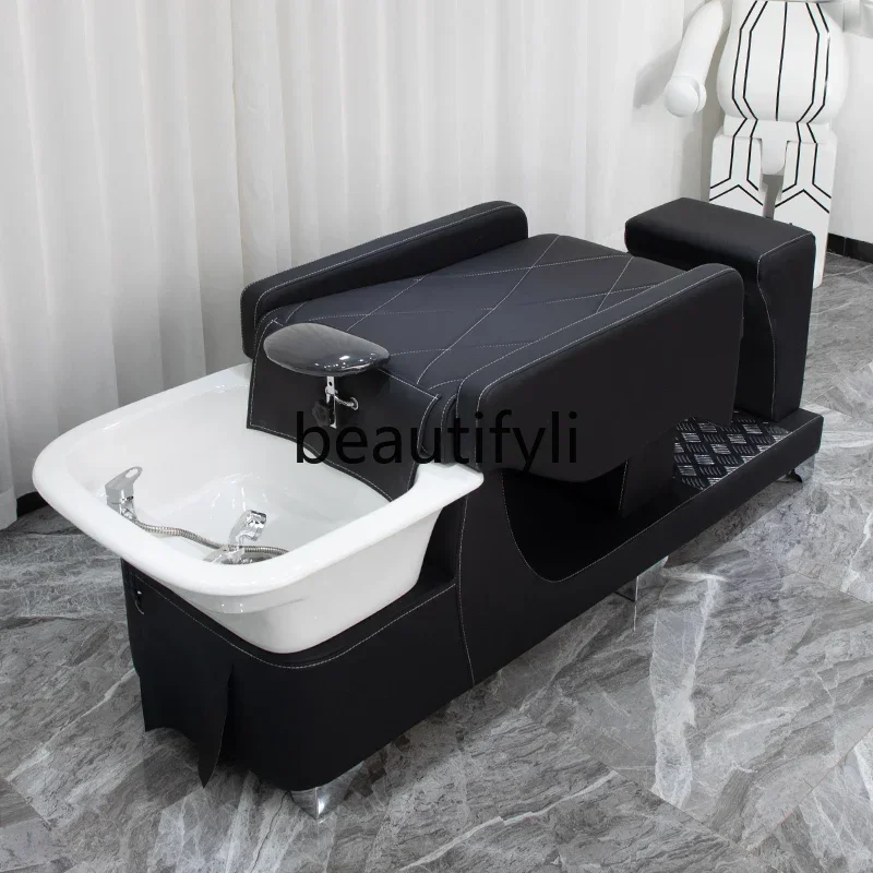

SS Hair salon special flush bed Barber shop Thai style full lying ceramic basin half lying