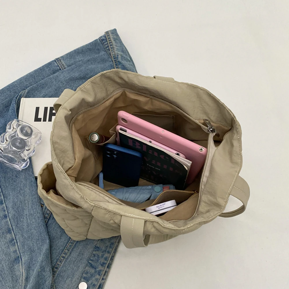 Borsa hobo imbottita da donna con cerniera Borsa leggera con tracolla regolabile Borsa tote trapuntata con diamanti Borsa a tracolla imbottita Borsa per la spesa