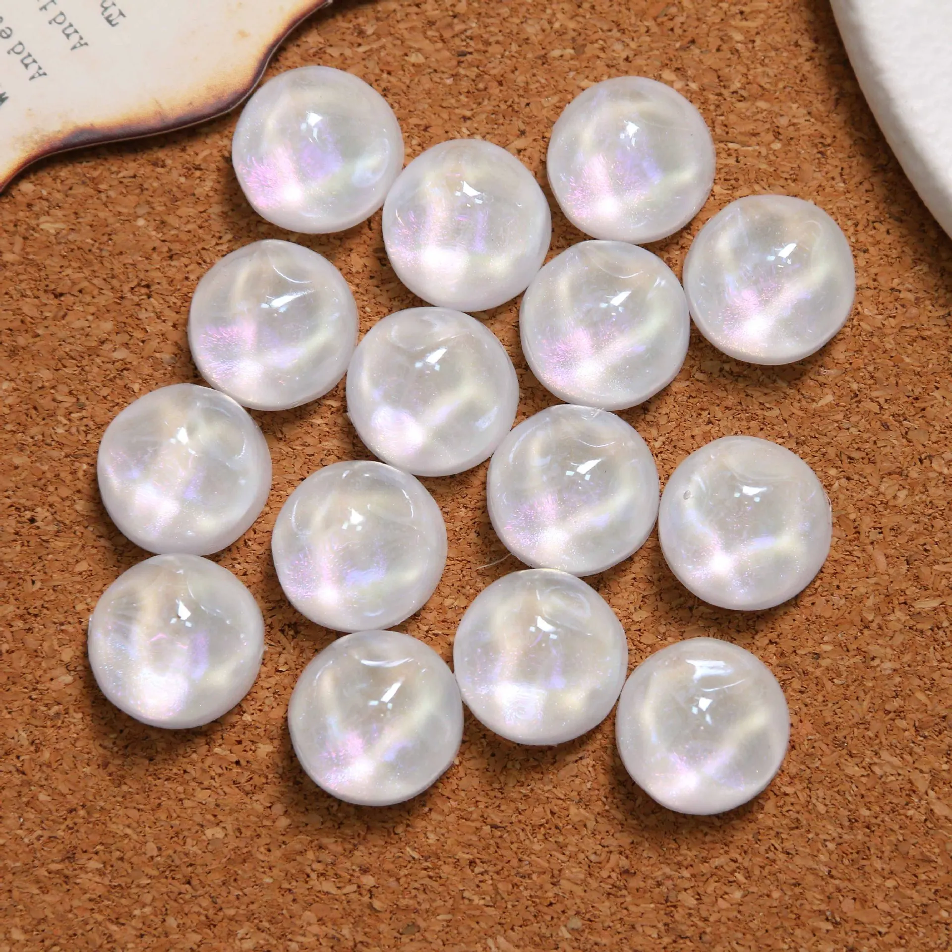 5pcs Fariy Shiny Rotundity Ripple Resin Flatback for Jewelry Making DIY Pendant Charms Women's Earrings Accessories