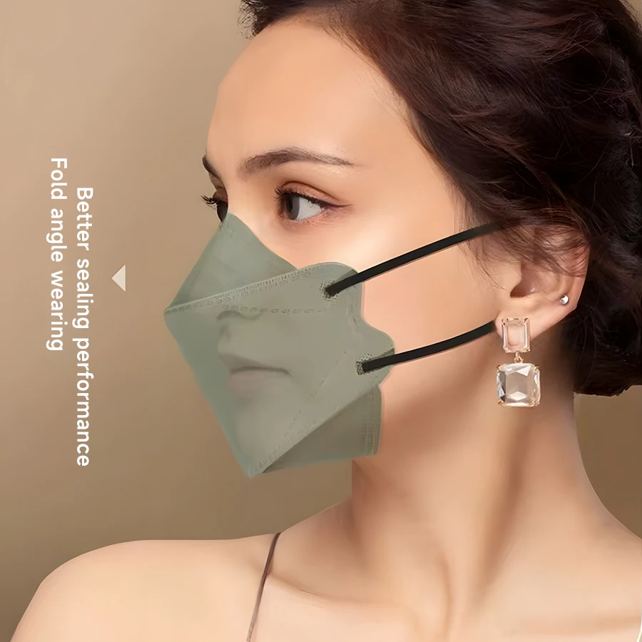 20-120 قطعة قناع وجه السمك القابل للتصرف للرجال والنساء الكبار Kn95 حماية الوجه قناع 4 طبقة رقائق موضة الألوان قناع تنفس #2