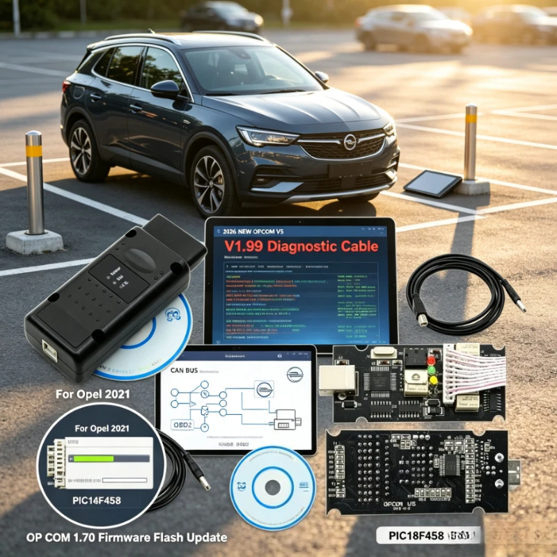 OPCOM V1.99 V5 OBD2 Diagnostic Cable For Opel OP COM 1.70 PIC18F458 CAN BUS Flash Update Car Repair Tool