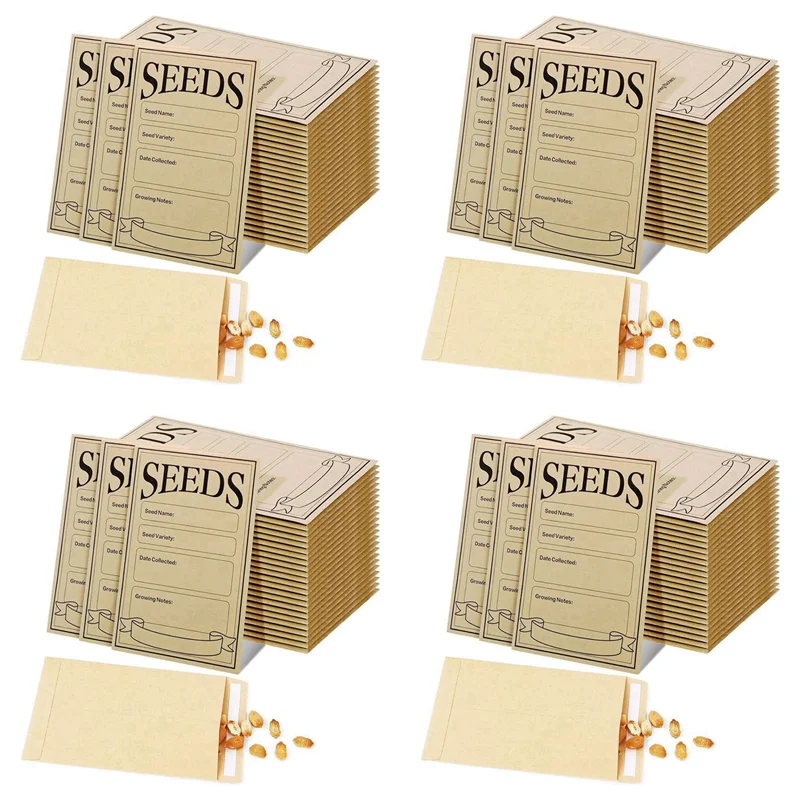

Пакеты для семян EYFL-400PCS: самозаклеивающиеся крафт-конверты для хранения семян, многоразовые конверты для сохранения семян.