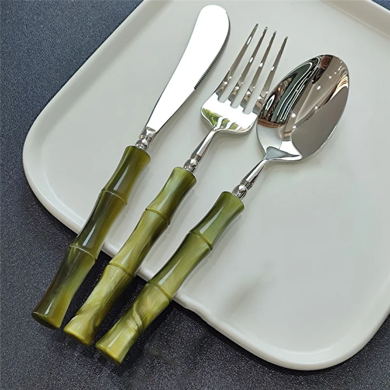 ABZV-Spoon Cutlery Set 304 Stainless Steel Beautiful Tableware For Kitchen Wedding Gift Pieces Round Spoon