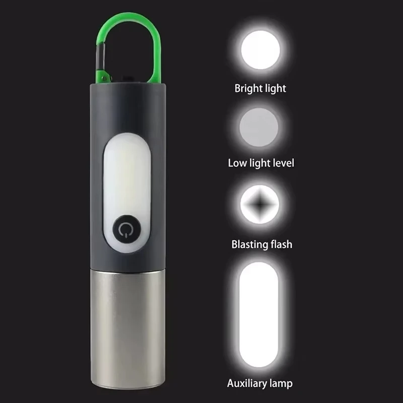 Xiaomi LED Flashlight Laser Zoom Multi-functional Long-range Lighting USB Rechargeable Outdoor Portable Camping Lamp With Hook