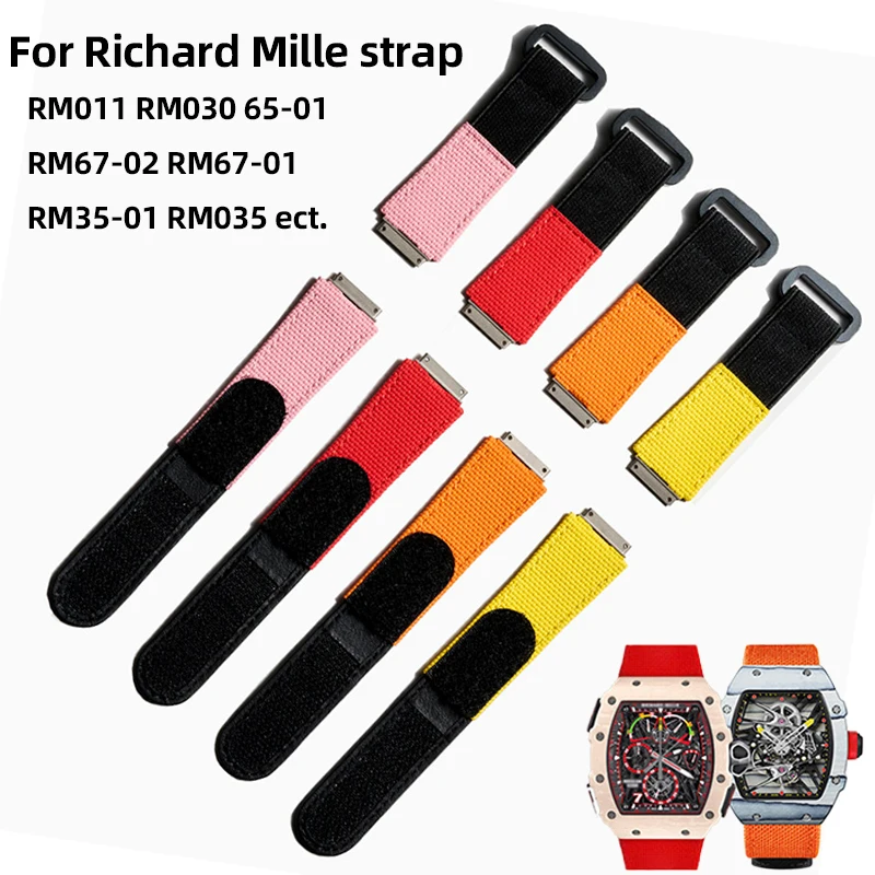 RM67 Customized FKM Rubber Watch Strap For Richard Mille Watch Band Elastic Nylon RM011 RM030 RM005 RM035/055 RM67-02 Wristband