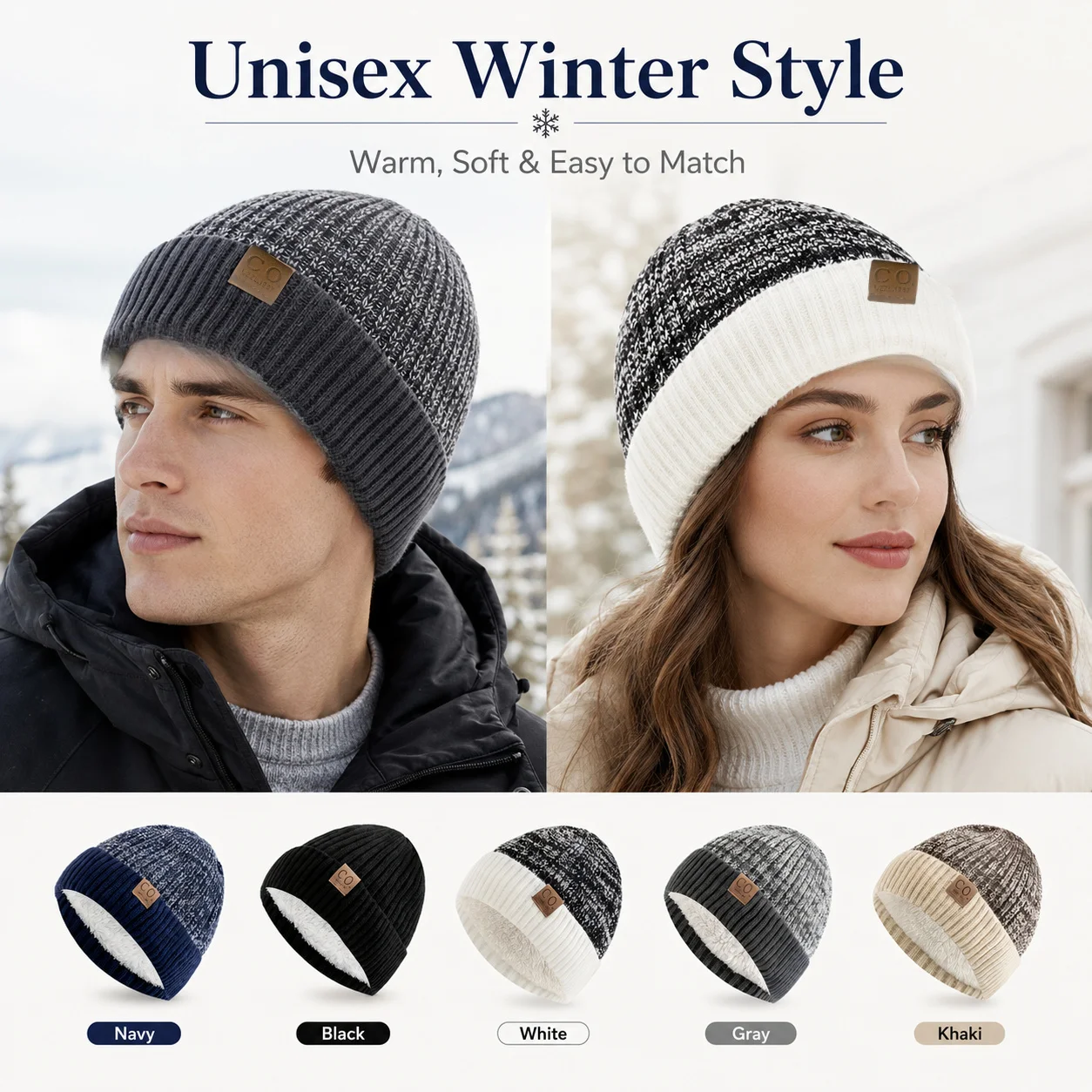 Winter Plush Ted Hat/Unisex Thick Warm Cold-Proof Ted Cap/Simple and Versatile, the Perfect Winter Gift/Available in 5 Colors