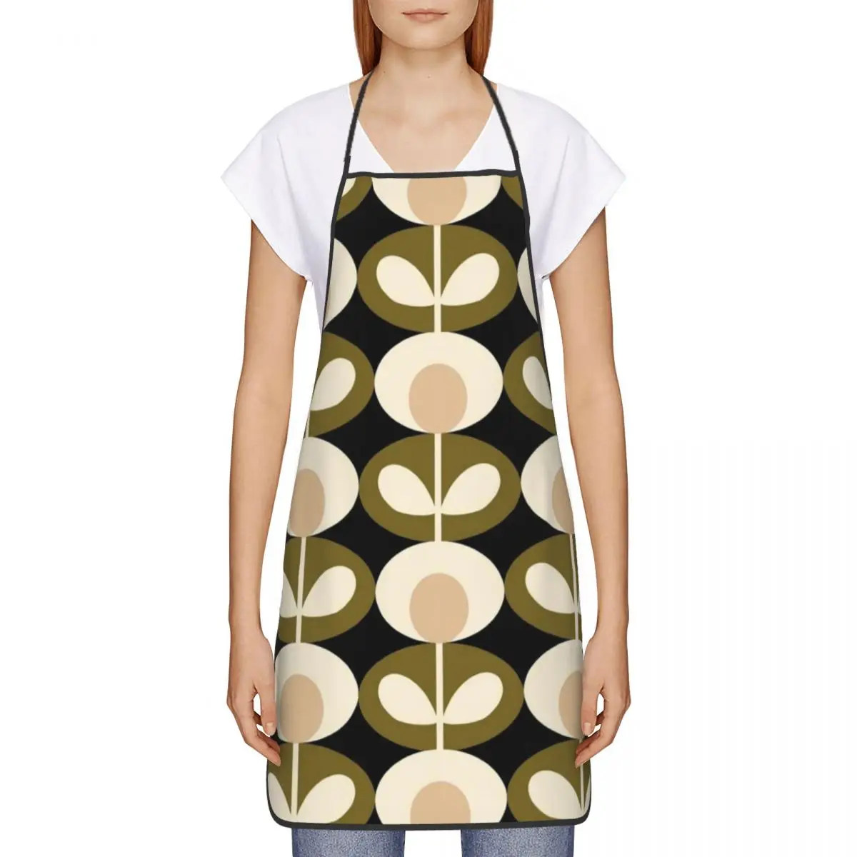 Unisex Orla Kiely Floral Kitchen Chef Cooking Baking Apron Men Women Abstract Scandinavian Tablier Cuisine for Gardening