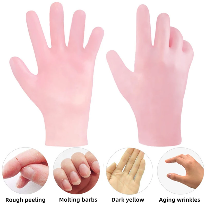 1 Pair Hands Care Gloves Moisturizing Silicone Skin Care Hand Protectors Anti Cracking Spa Home