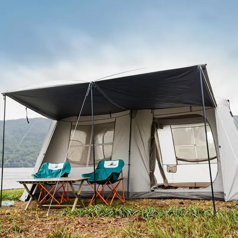 Self-Folding Portable Rainproof Roof Ridge Tent Oxford Fabric for Overnight Outdoor Camping No Installation Required