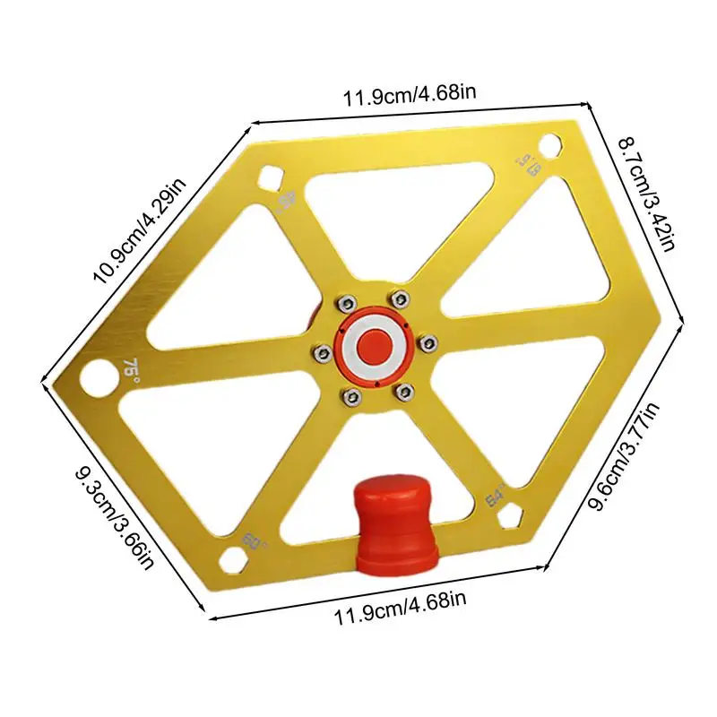 Liga de alumínio Hexagonal Ângulo Régua, Alta Precisão Medição Tool, ângulo de ajuste, Woodworking Ferramenta para Miter Saw