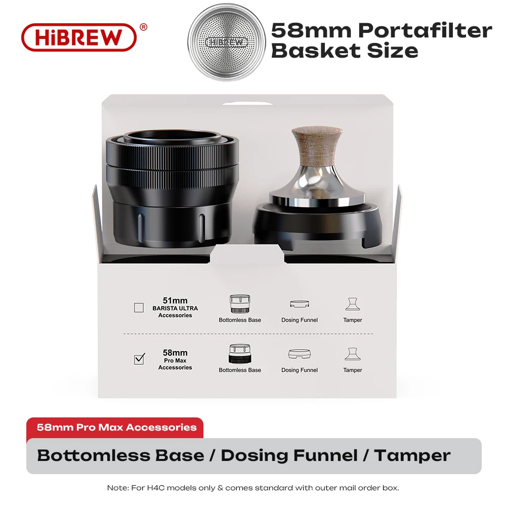 HiBREW H4C Tragbare Espresso-Kaffeemaschine 51MM oder 58MM Barista Bottomless Kit IMS Filterkorb Nes DG Kapsel