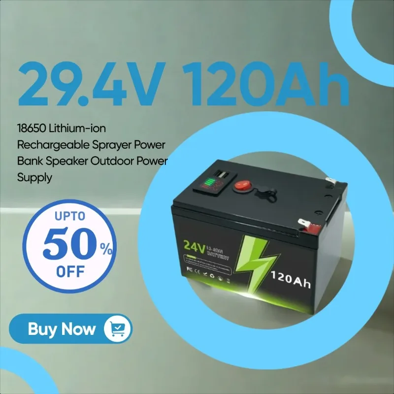 

29.4V 120Ah 18650 Lithium-ion Rechargeable Sprayer Power Bank Speaker Outdoor Power Supply