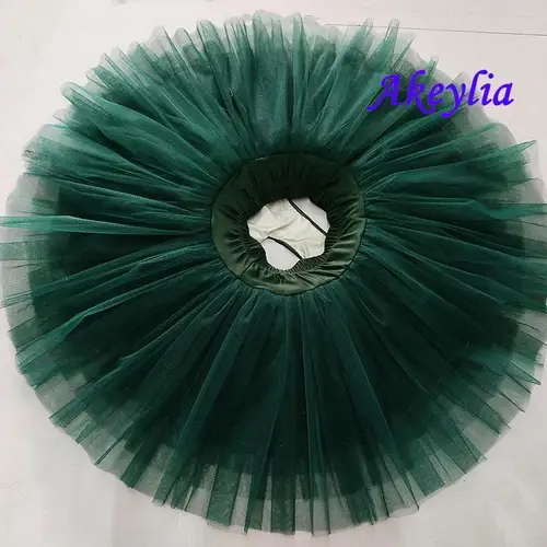 Imagen 1 del producto Tutú de Ballet verde oscuro, tutú de panqueque Esmeralda medio adulto, plato de ensayo de práctica rojo, vestido de Ballet lila firme, tutú azul para niña