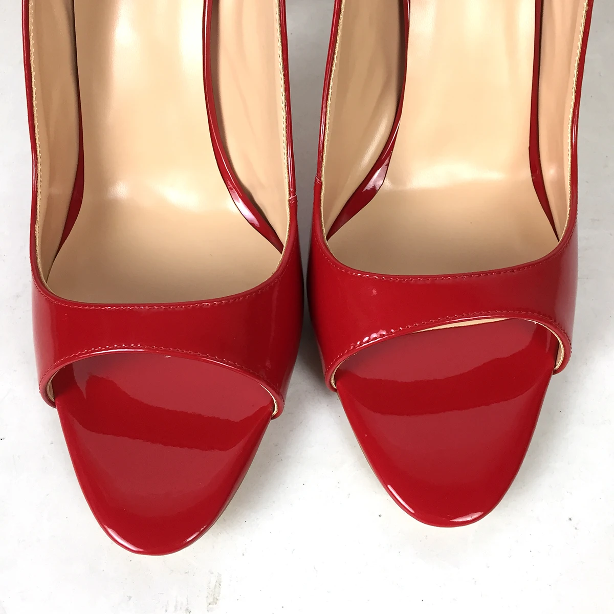 Women Peep Toe High Heel Sandals Slingback Stiletto Heels Sexy Patent Leather Party Wedding Dress Shoes view 6