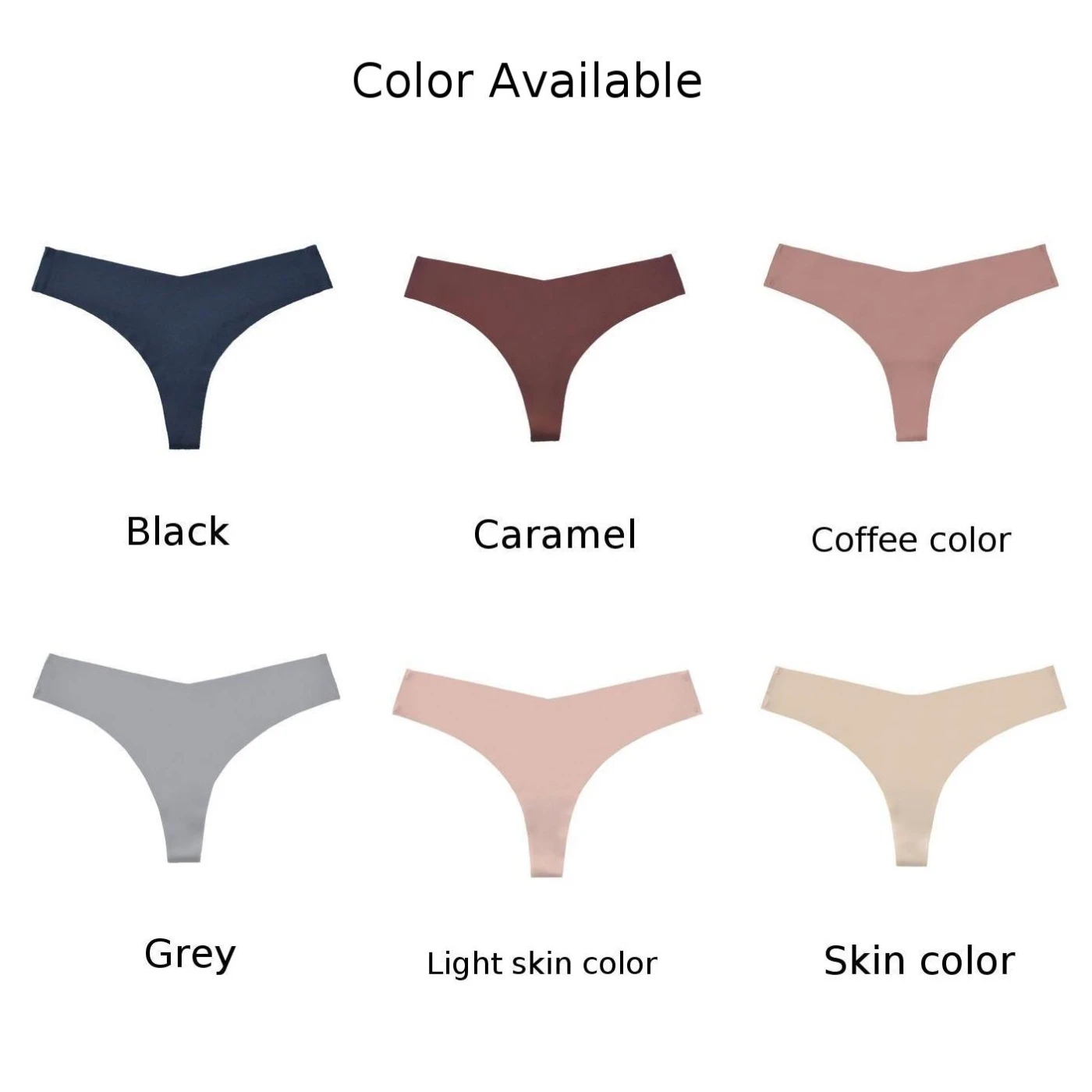 Women Sexy Thong Briefs Seamless Solid Color T Back Underpants Ice Silk Comfortable Soft Underwear Bikini Low Waist Knickers