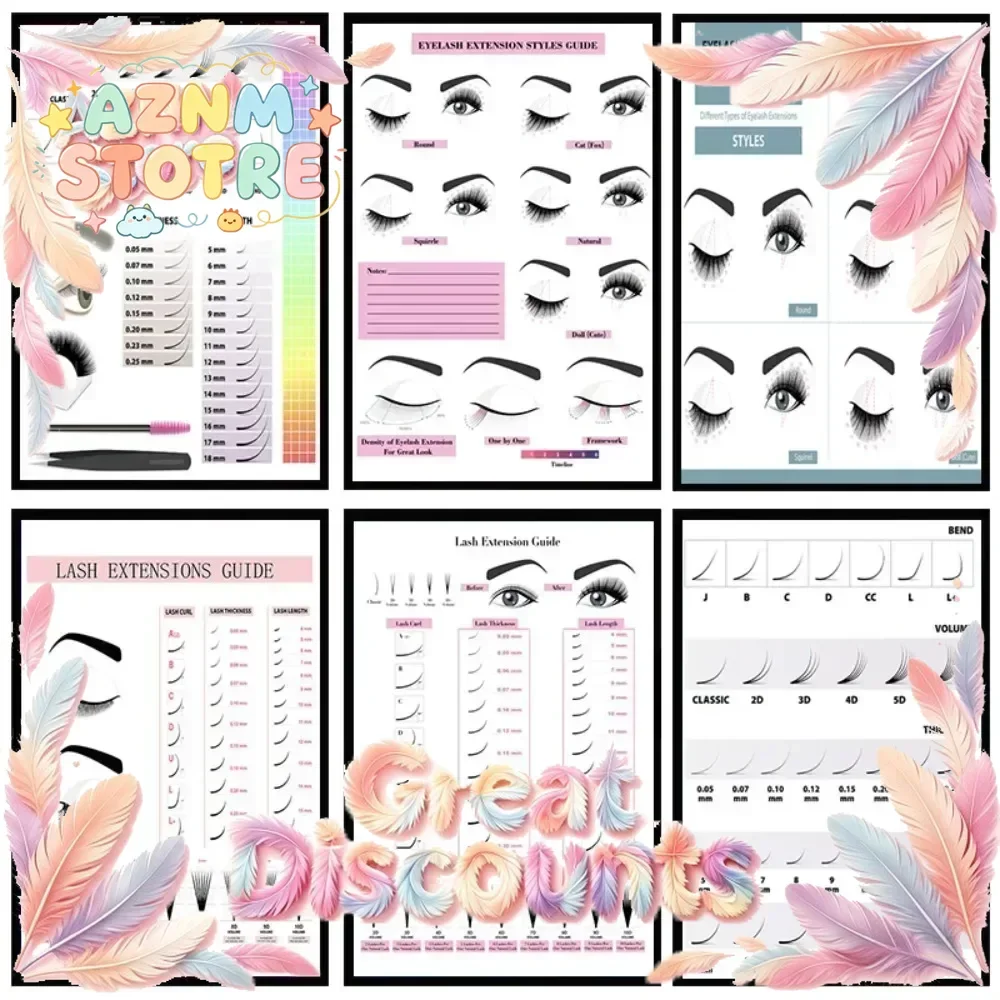 Canvas Painting HD Print Wall Poster Eyelash Extension Guide Series Eyelash Technician Form Make-up Room Beauty Salon Decorat