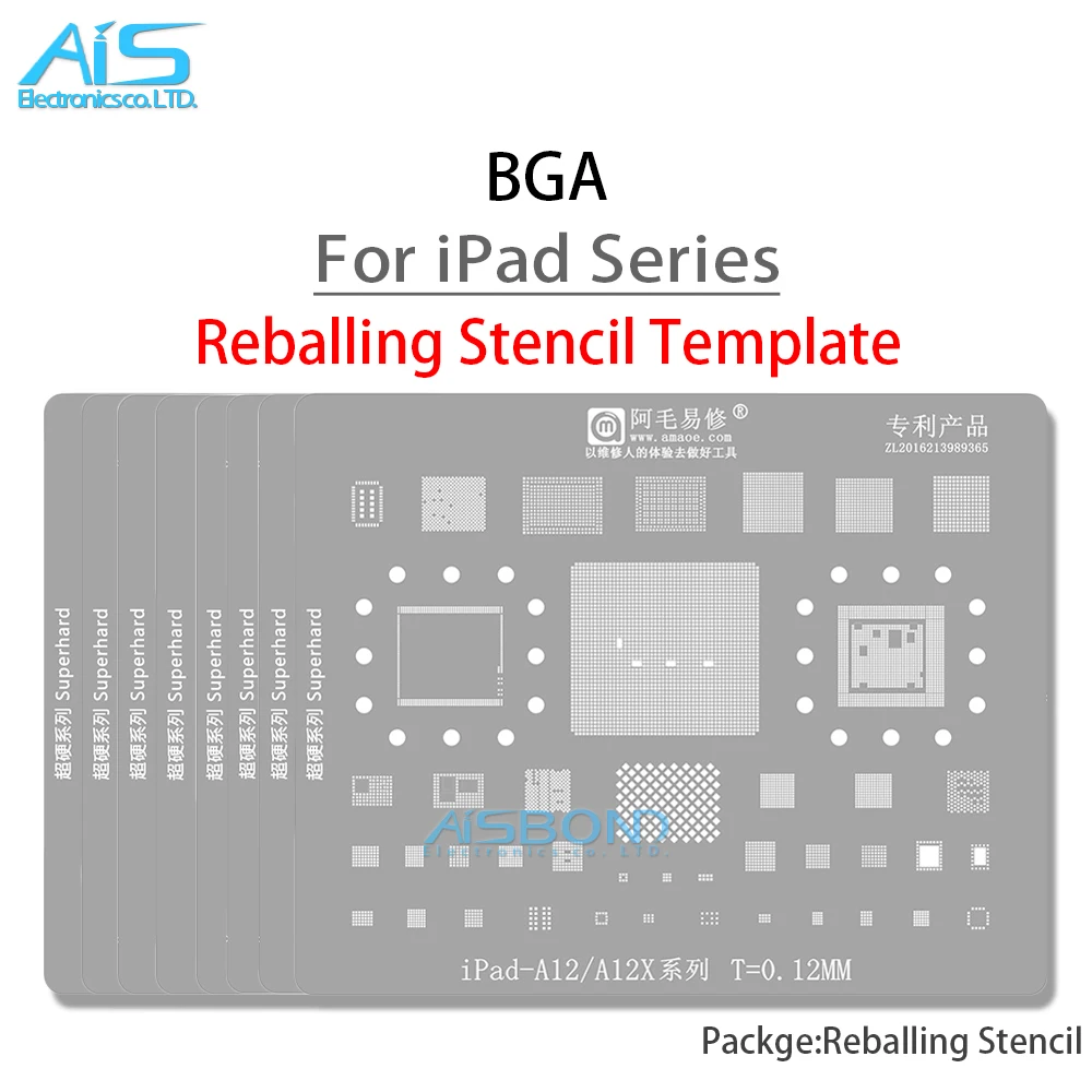 BGA Reballing Stencil Kits Set For iPad 2 3 4 5 6 Mini1 Mini2 Mini3 Mini4 Air Pro 2020 A9 A10X A14 A12 A12X CPU EMMC NAND WIFI