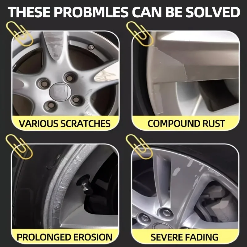 

Motorcycle wheel scratch repair kit, wheel refurbishment polish, motorcycle wheel scratch, rust and fade repair agent, metal glo