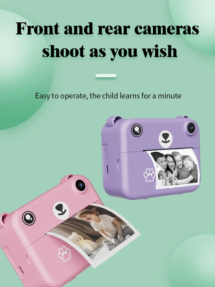 Multifunktionale Kinderkamera ist ein unverzichtbares Halloween-Geschenk. Die Kamera kann sofort drucken und ist eine tragbare kleine Kamera. – Detail 5