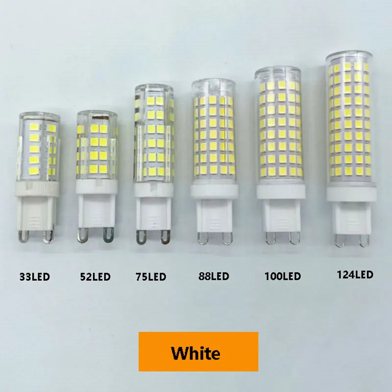 G9 led 9w 12 15 20 ac110v 220v lâmpada led smd 2835 led g9 luz fria/quente/natural substituir 30/40w lâmpada halógena luz