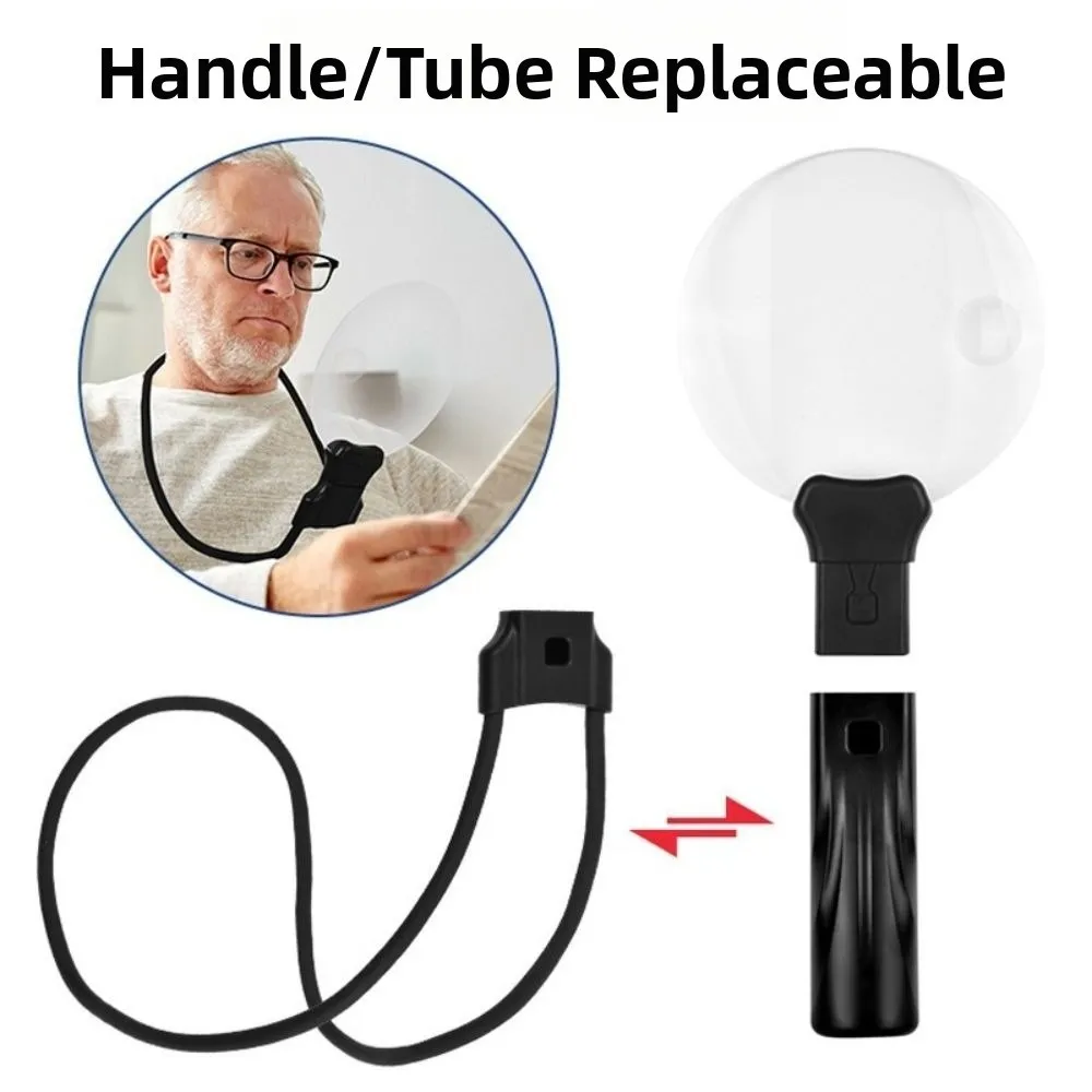 Detailed Working Hands Free Magnifying Glass Durable 12X Neck Magnifier Adjustable 110/130mm Reading Magnifier Repair