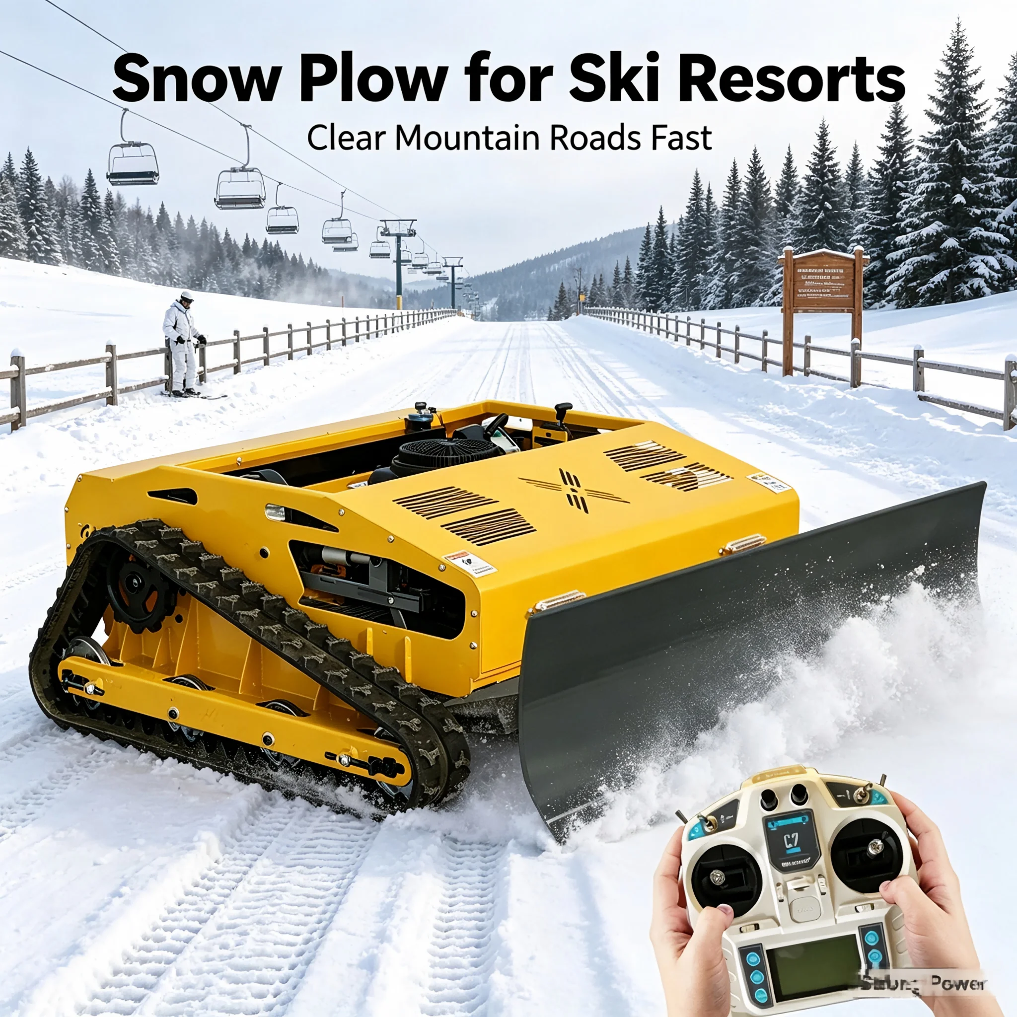 Low Maintenance Reliable Mini Snow Throwing Machine Crawler Remote Snow Throwing Equipment outdoor lawn mower