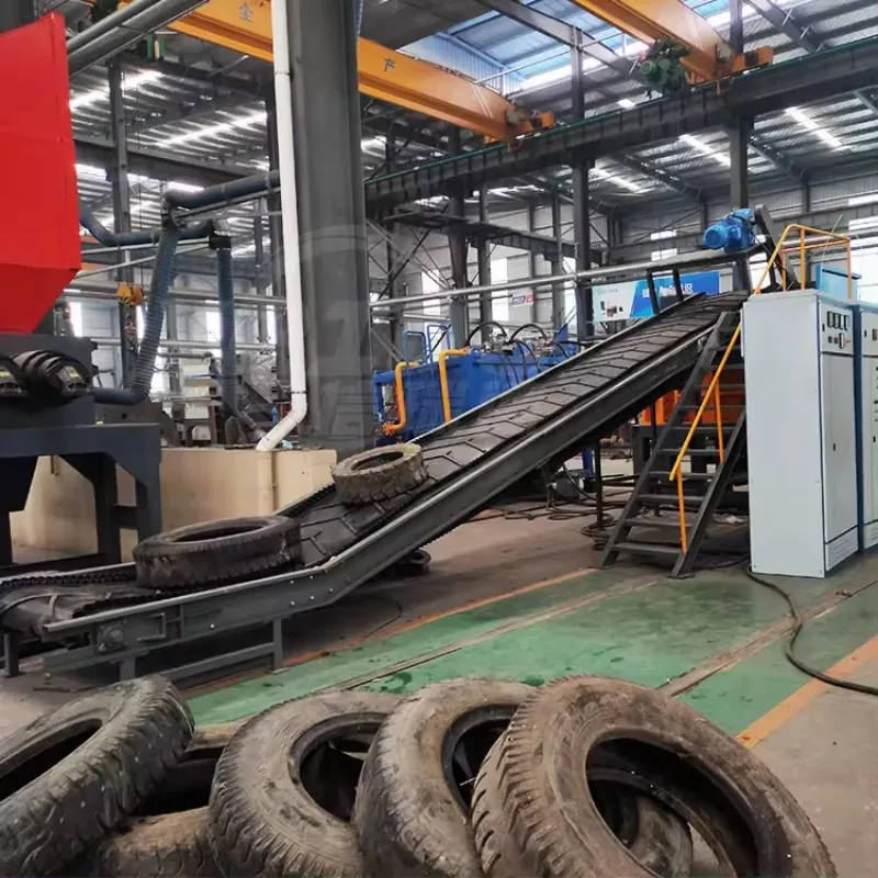 Full Automatic  Waste Tire Shredder  Scrap Car Tire Shredder Machine Tyre Shredding Machines for Sale