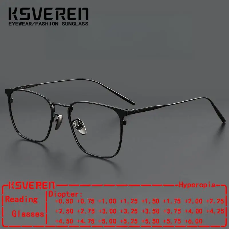 

Fashion Comfortable Square Reading Glasses Vintage Pure Titanium Eyewear Optical Prescription Glasses Frame For Men Eyeglasses