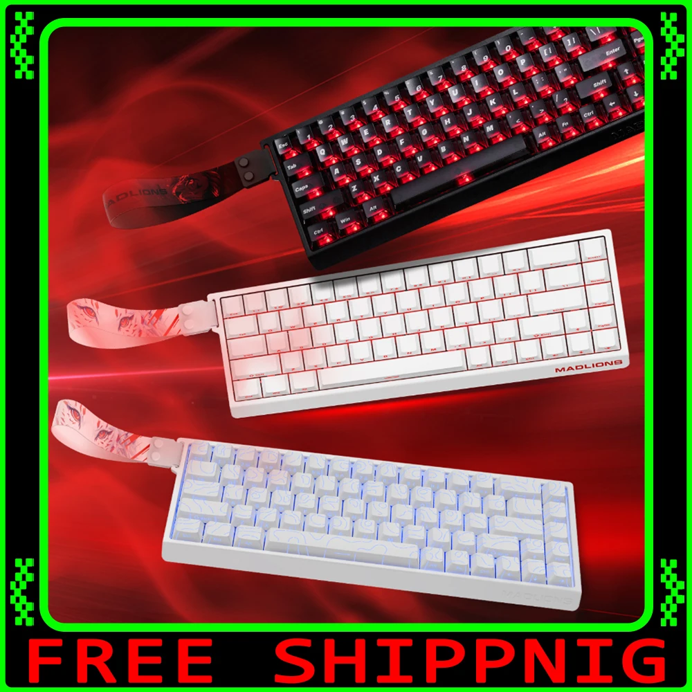 

Механическая клавиатура FGG Madlions MAD68 Pro/MAD60 Pro, алюминиевая клавиатура с эффектом Холла, 8 кГц, частота запуска, игровая клавиатура с низкой задержкой