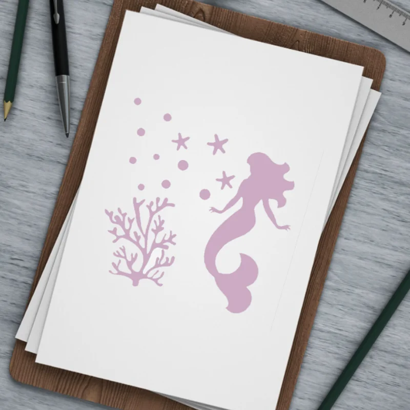 22pcs Kawaii Marine Life Themed Stencils 13x13cm DIY Painting Scrapbooking Coloring Embossing Drawing Decoration Templates