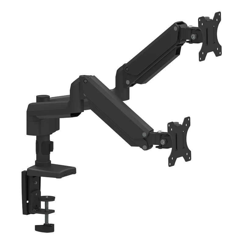 AG7P-42 Height Adjustable Dual Gas Spring Desk Mount For Office Two Screens