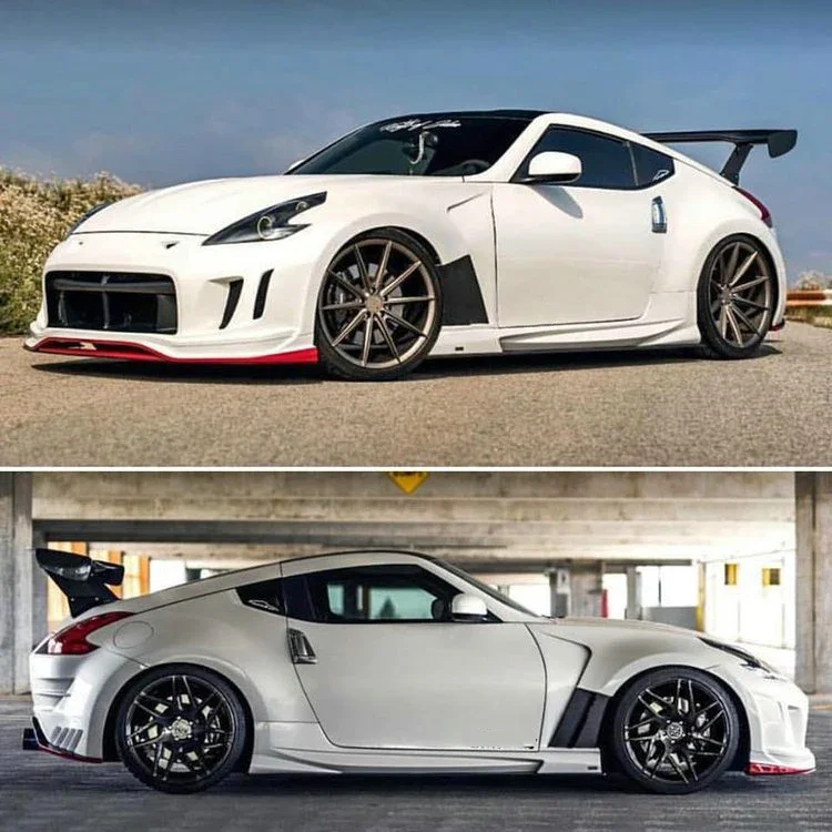 For 09 onwards Nissan Fairlady 370Z Z34 EPA1 Style Carbon Glossy Front Fender Mudguards Body kits (only below vents opened)