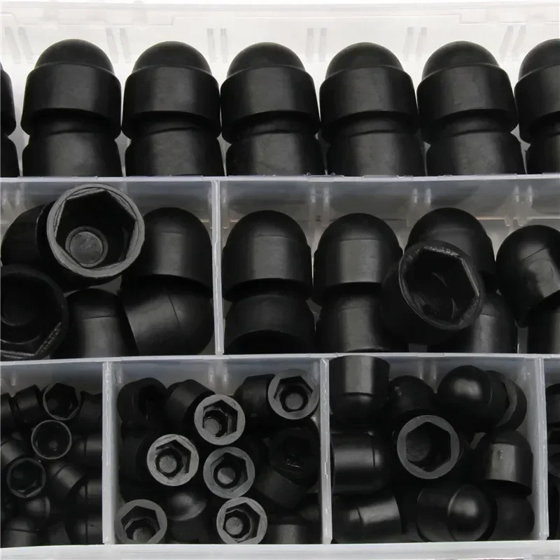 145pcs Nylon Hex Nut Caps Set M4/M5/M6/M8/M10/M12 Acorn Dome Covers for Screws Bolts Durable Protection Kit