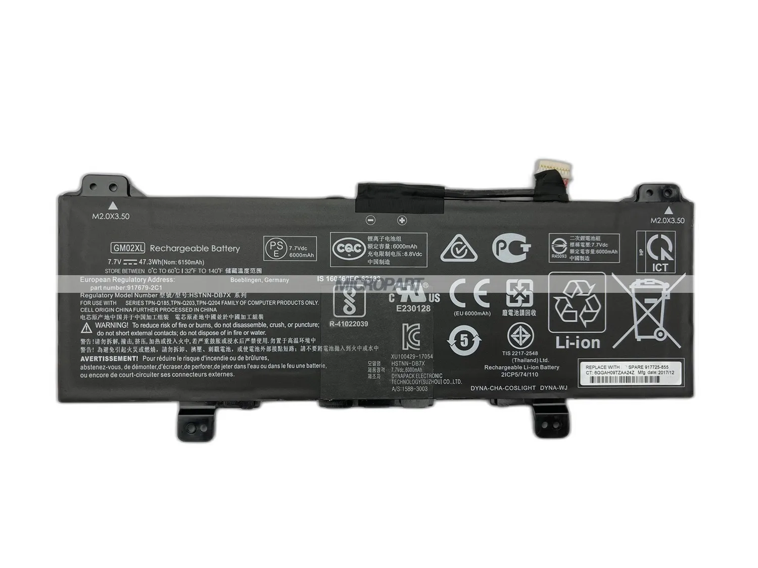 HP GM02XL 917679-2C1 HSTNN-DB7X TPN-Q185 Laptop Battery Replacement for ChromeBook 11 G6 EE 14 G5 ChromeBook x360 11 G1 EE