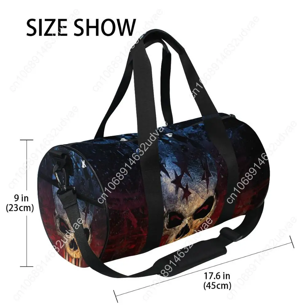 Sports Training Gym Bag Waterproof Travel Bags Skull Printing Big Cabin Luggage Black Color Weekend Duffle Bags Sac 2020