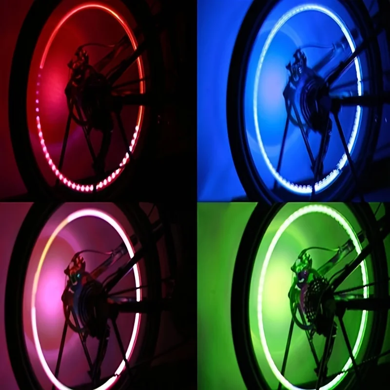 2pcs LED bicycle car motorcycle hot wheel double sense valve tire light wheel decoration dazzle light blue red green color