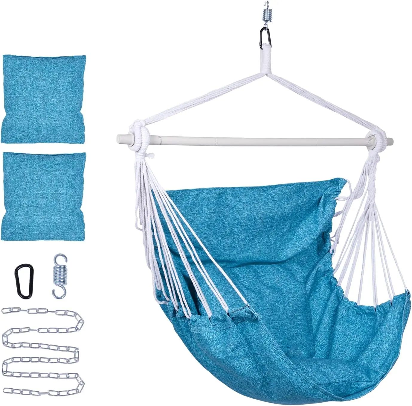 

Hammock Chair with Pillows, Anti-Slip Steel Bar for Backyard Relaxation