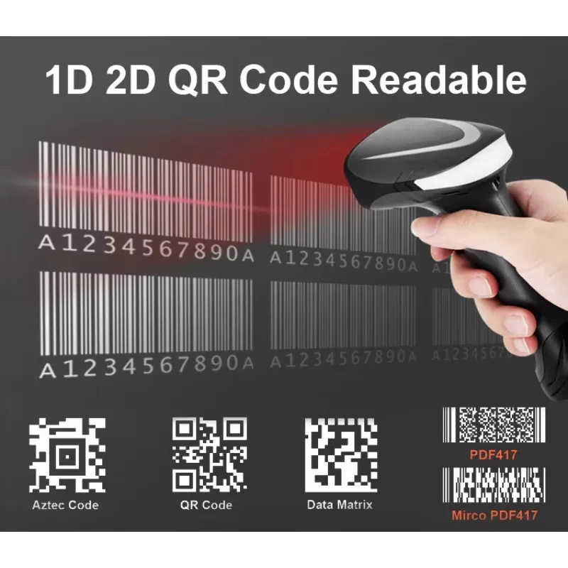 Handheld USB Wired 1D 2D Barcode & QR Code Scanner