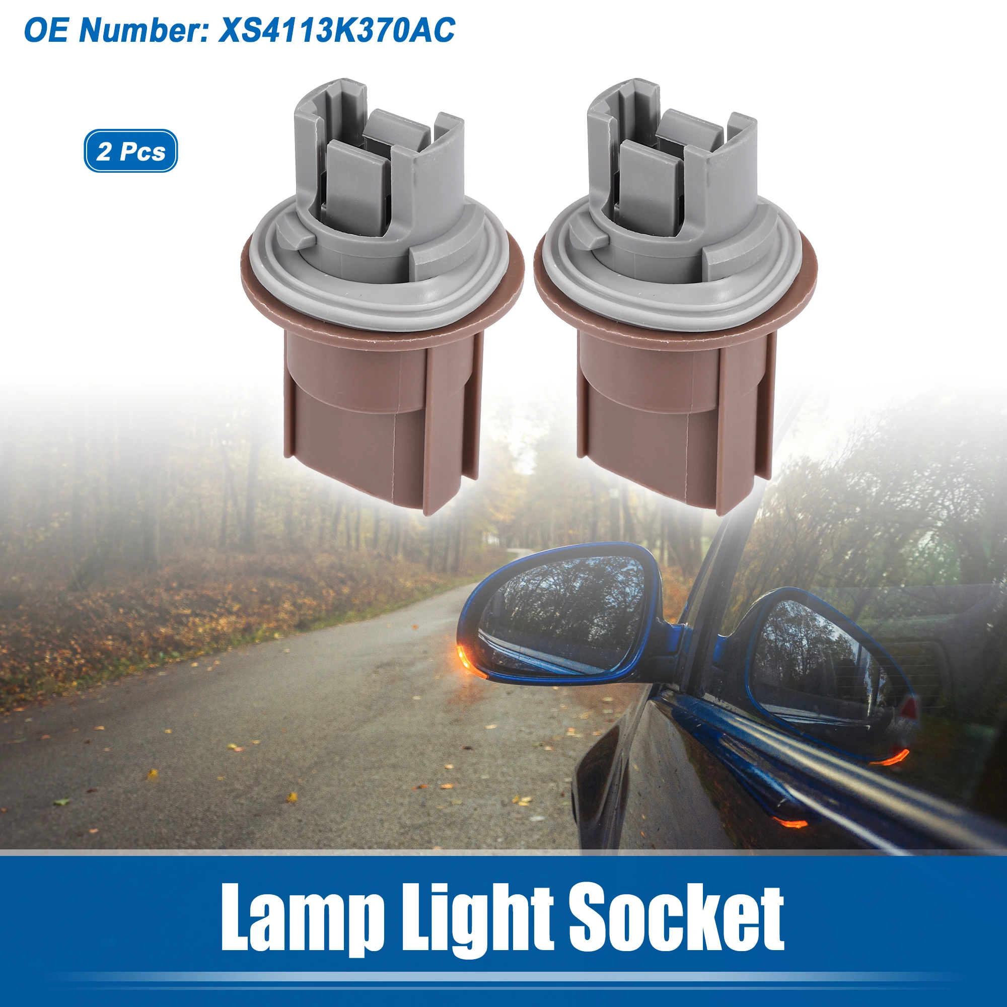 UXCELL 2pcs No.XS4113K370AC Lamp Light Socket Plastic Brown for Ford Focus 1998-2011