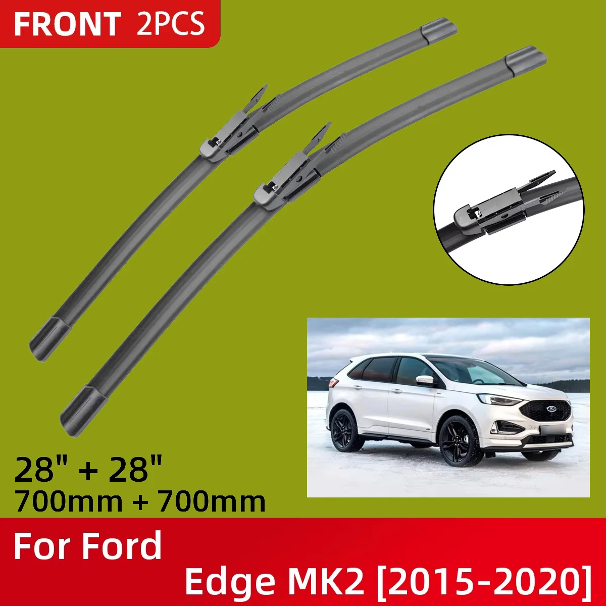 

Front Wiper Blades For Ford Edge MK2 2015-2020 Windshield Windscreen Window 28"+28" 2015 2016 2017 2018 2019 2020