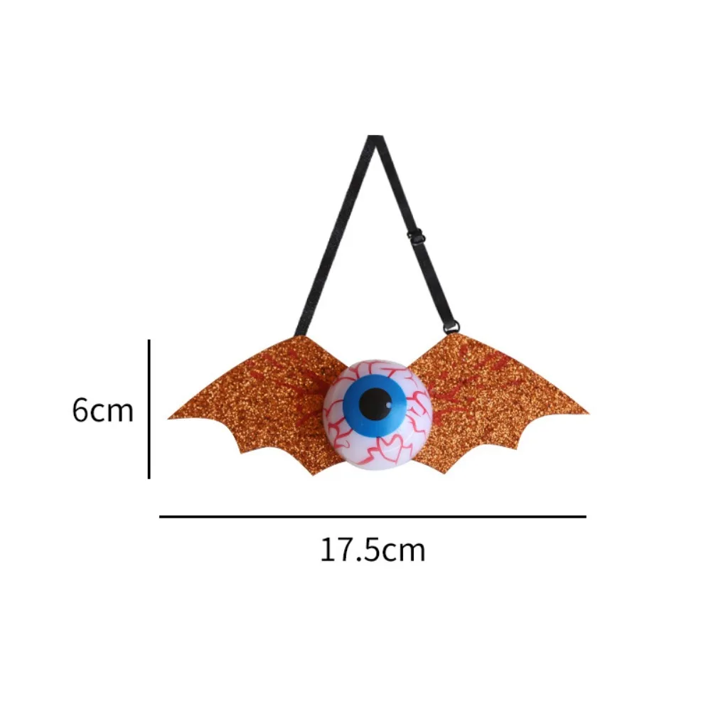 

Spooky Halloween Light Up Eyeball Tie Haunted Realistic Gold Dust Bat Bow Tie Adjustable Straps Reusable Halloween Tie Props