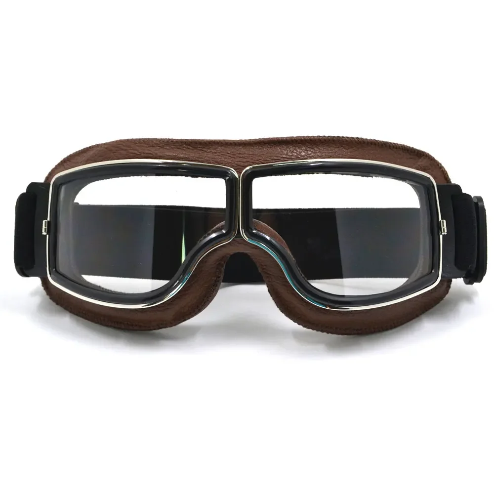 Dla harley Vintage bezpieczeństwo kask motocyklowy gogle okulary kolarstwo Cruiser okulary Steampunk ATV rower okulary pilotażowe